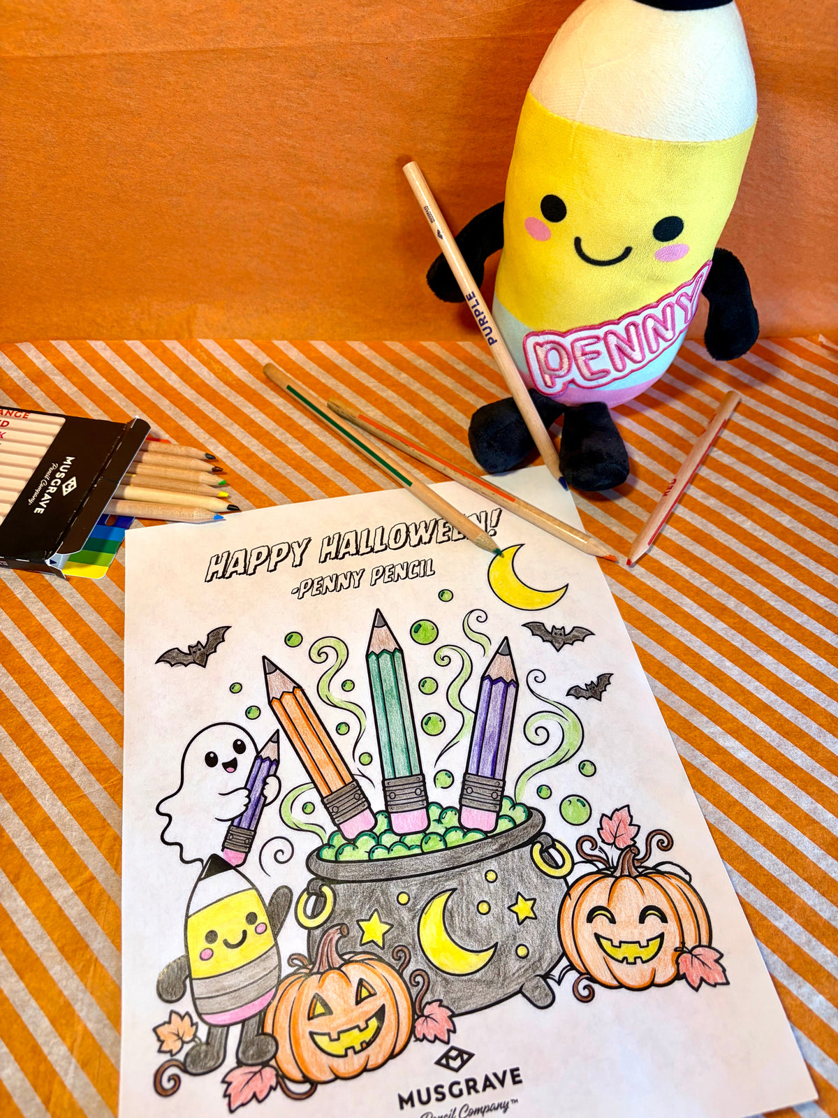 Meet Penny the Pencil | Free Halloween Coloring Page ✏️🎃