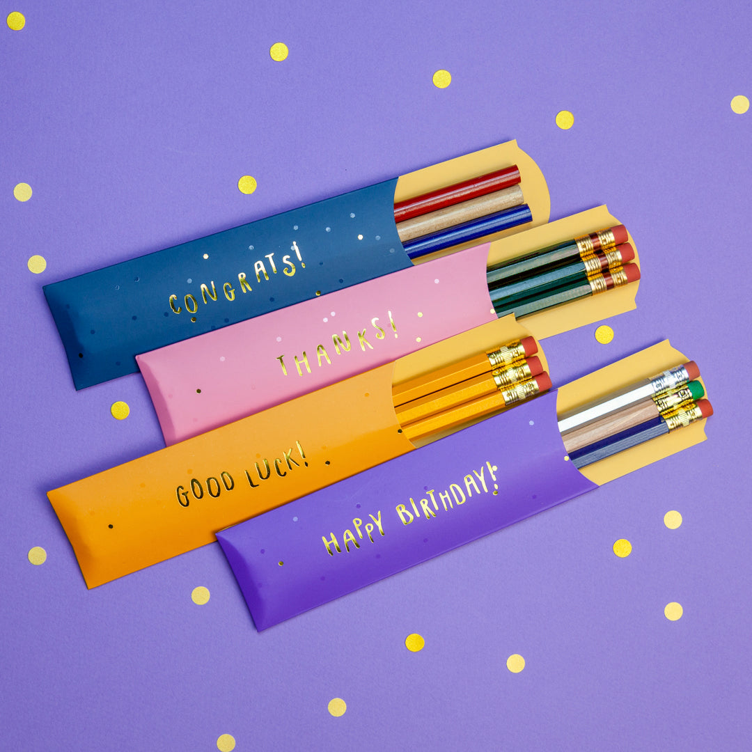 Pencil Sleeve: Glitter and Dots Set, 4-pack